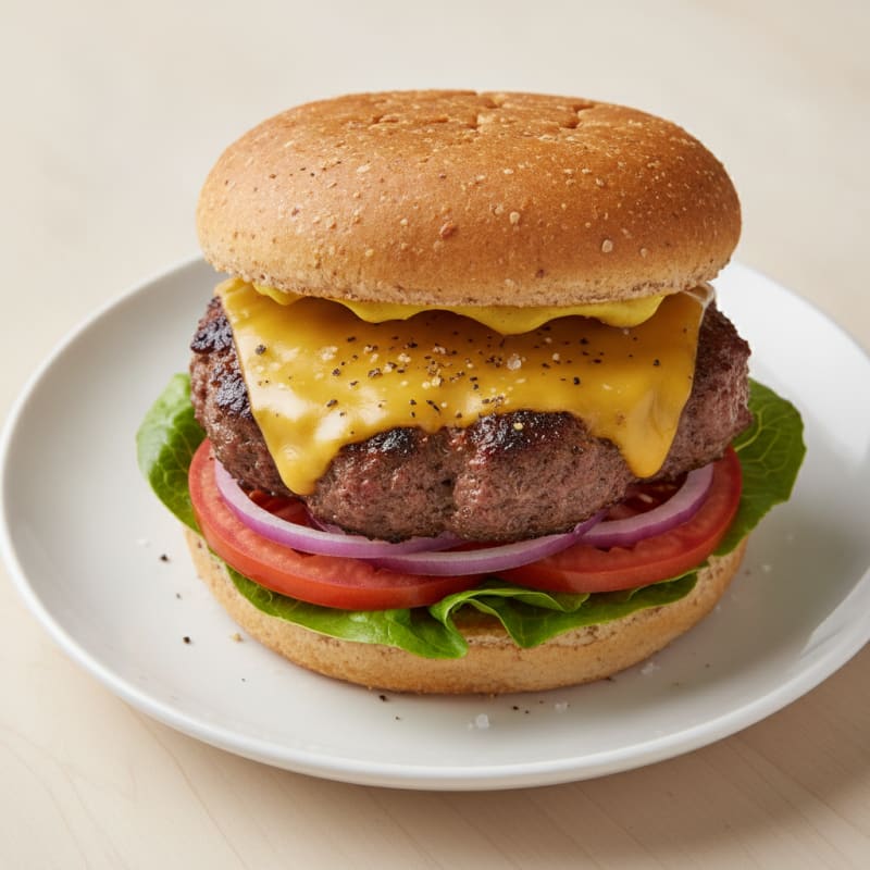 Grass-Fed Classic Beef Cheeseburger
