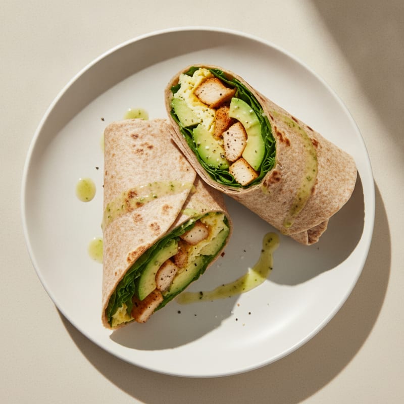 Chicken and Avocado Breakfast Wrap
