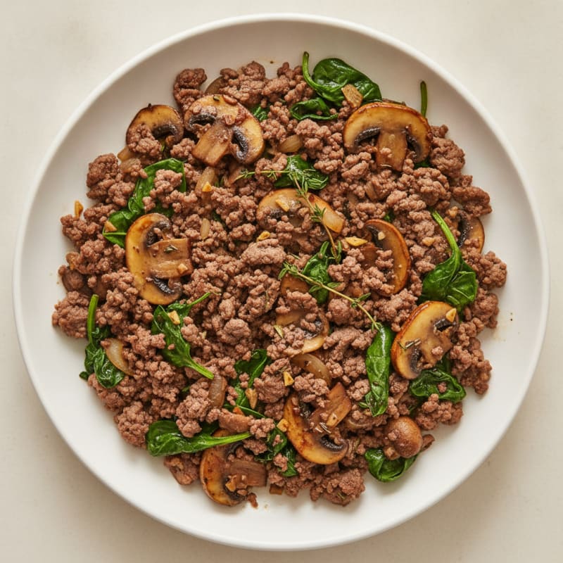 Savory Ground Beef and Mushroom Skillet