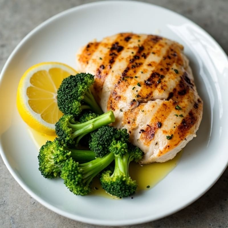 Grilled Turkey Breast with Roasted Broccoli and Lemon