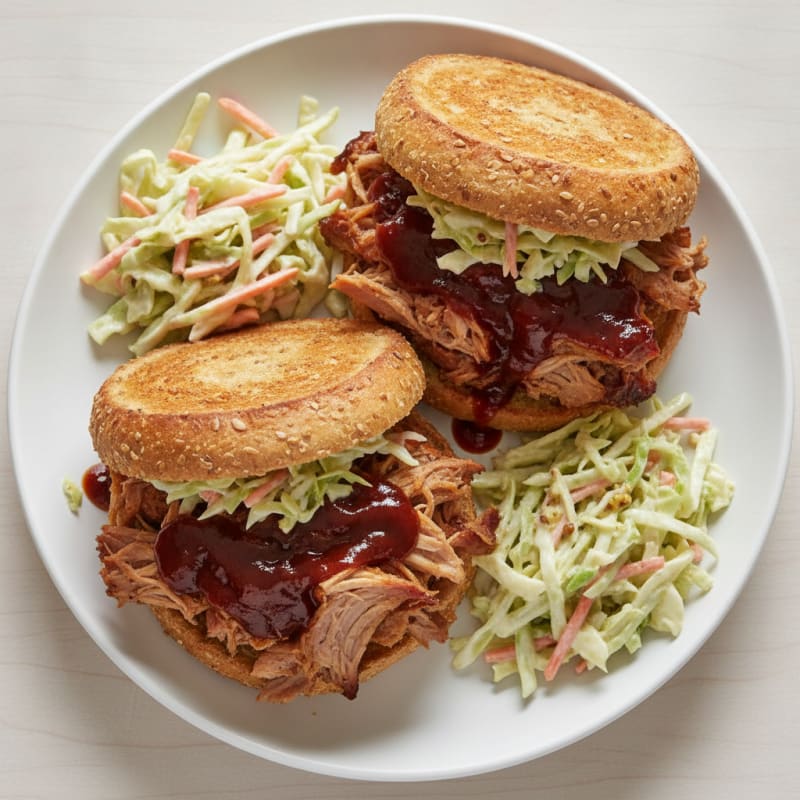 BBQ Pulled Pork Sandwiches with Coleslaw