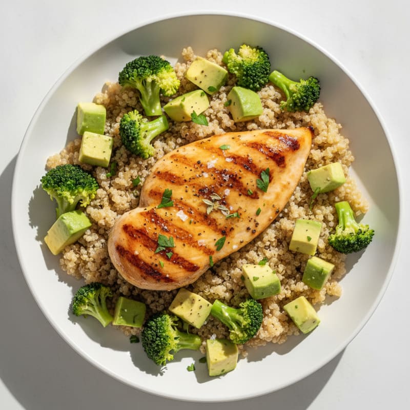 Lemon-Herb Grilled Chicken with Quinoa and Avocado