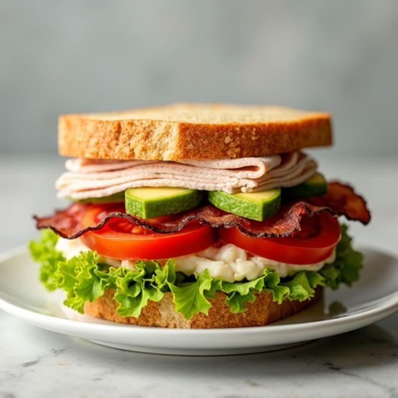 Stacked Turkey Club with Fresh Avocado