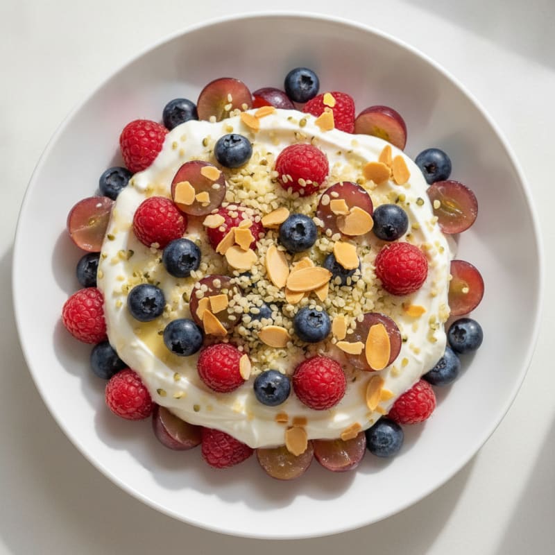 Greek Yogurt Protein Parfait with Mixed Berries
