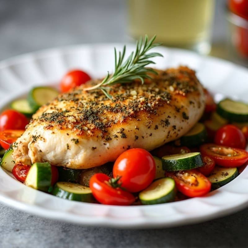 Herb-Crusted Baked Chicken with Roasted Vegetables