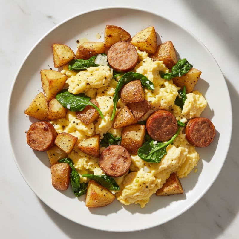 Hearty Scrambled Eggs with Roasted Potatoes