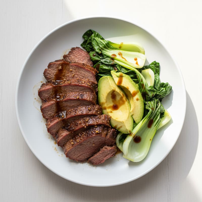 Slow-Roasted Beef Brisket with Steamed Greens