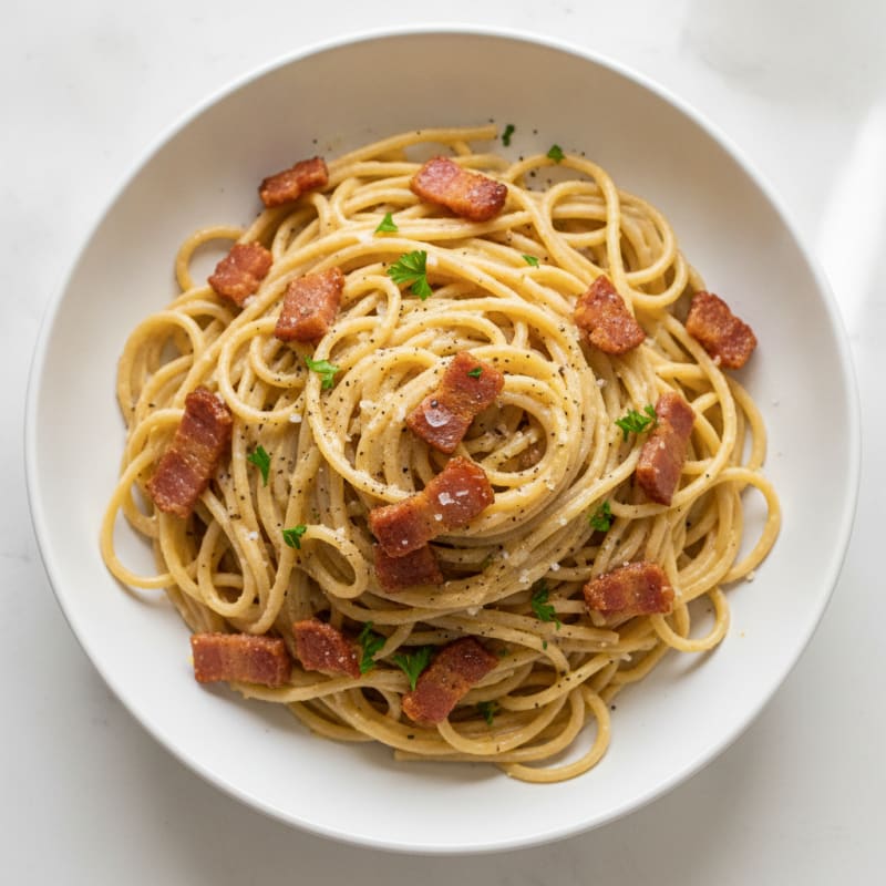 Classic Carbonara with Crispy Pancetta