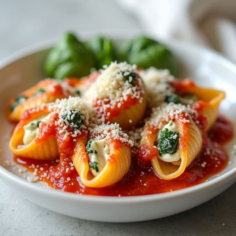 Creamy Ricotta Spinach Stuffed Pasta Shells