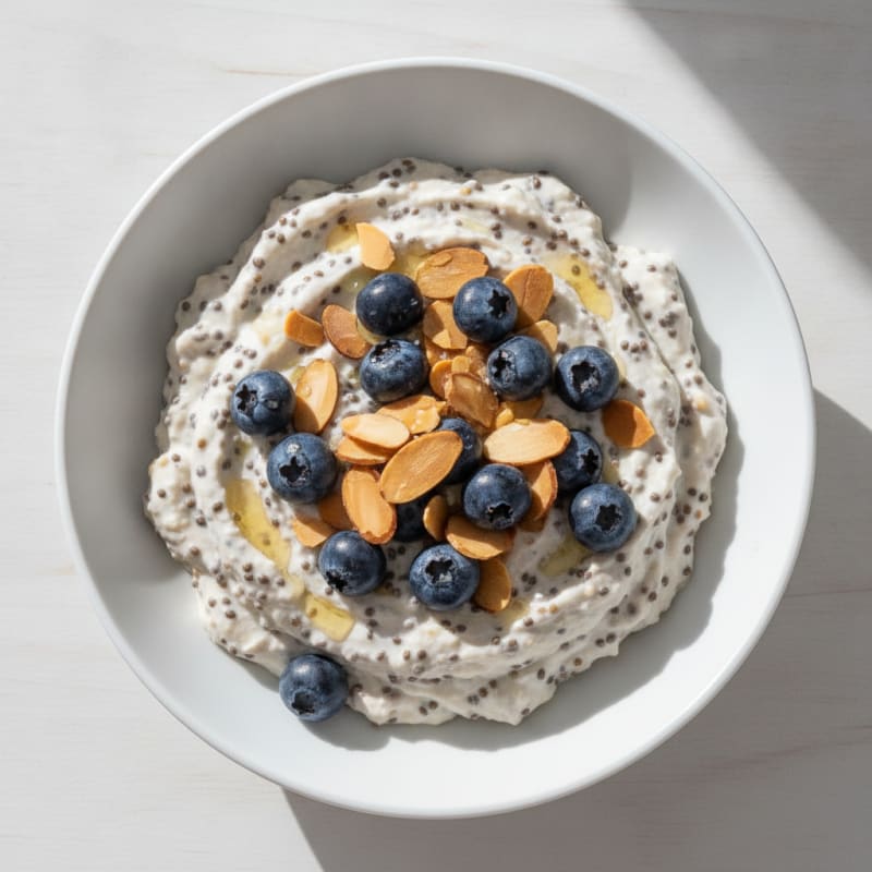 High-Protein Berry and Nut Chia Pudding