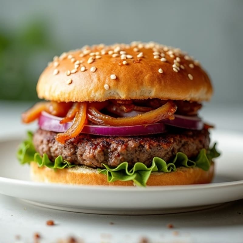 Lean Grass-Fed Smashed Burger with Caramelized Onions