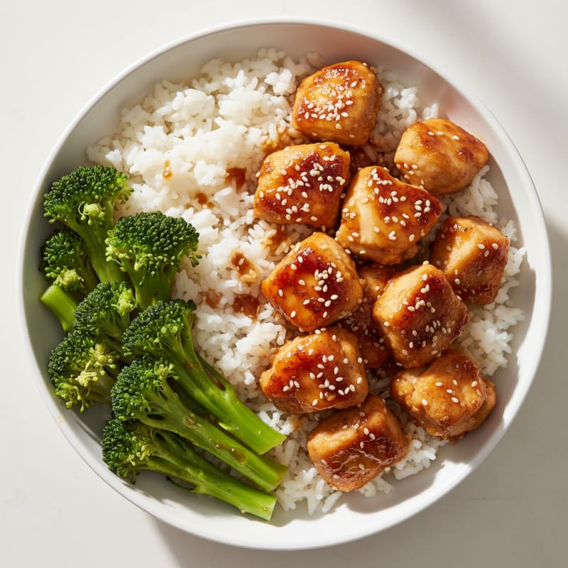 Crispy Honey-Garlic Chicken Bowls