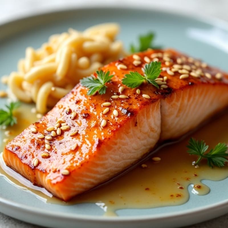 Honey-Ginger Glazed Salmon with Sesame