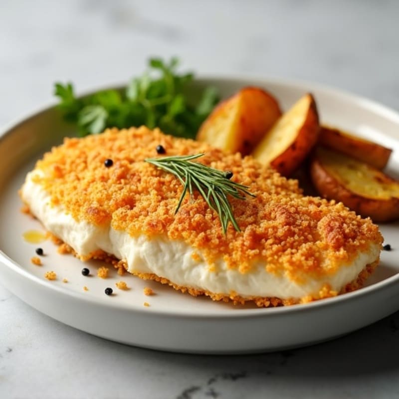 Crispy Baked Cod with Roasted Potato Wedges