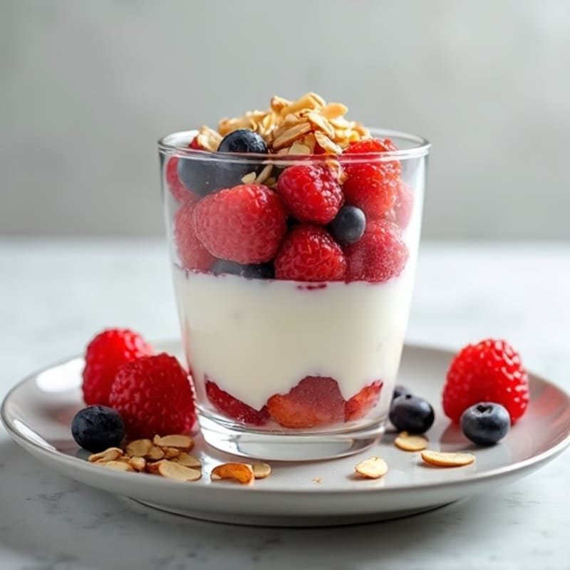 Greek Yogurt Parfait with Berries and Almond Crunch