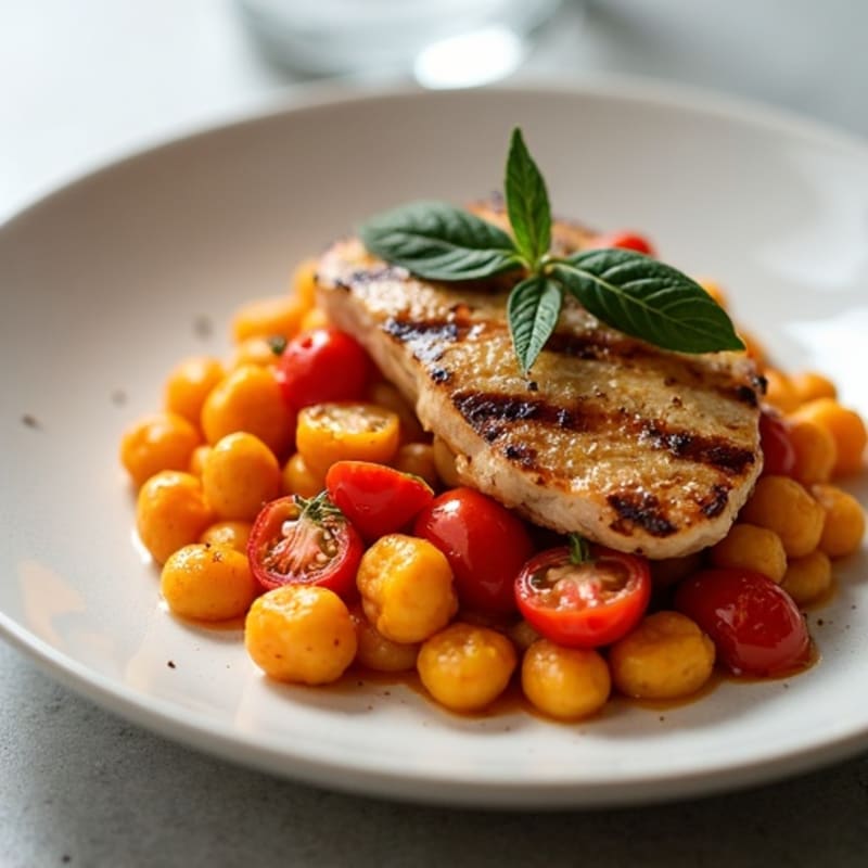 Roasted Sweet Potato Gnocchi with Crispy Sage and Blistered Tomatoes