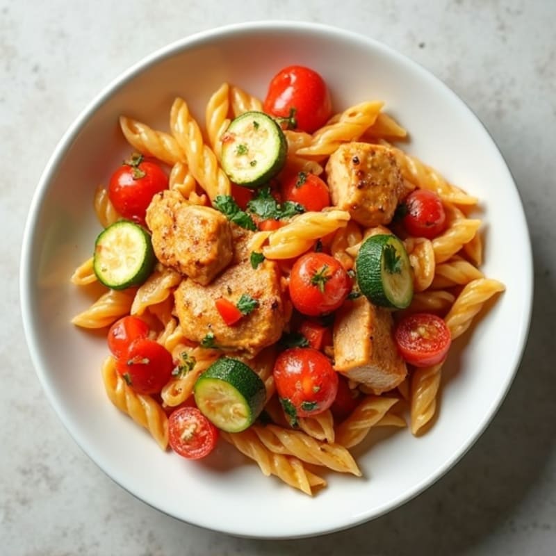 Spicy Chicken and Veggie Pasta with Creamy Paprika Sauce