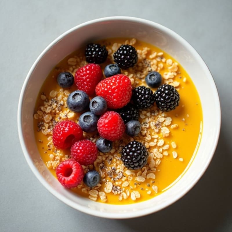 Creamy Turmeric Ginger Oatmeal with Fresh Berries