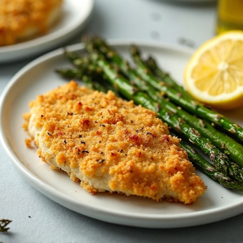 Crispy Lemon Herb Chicken with Roasted Asparagus