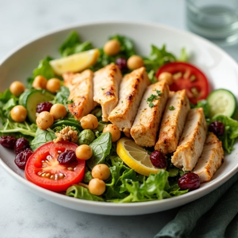 Grilled Chicken and Chickpea Salad with Lemon-Tahini Dressing