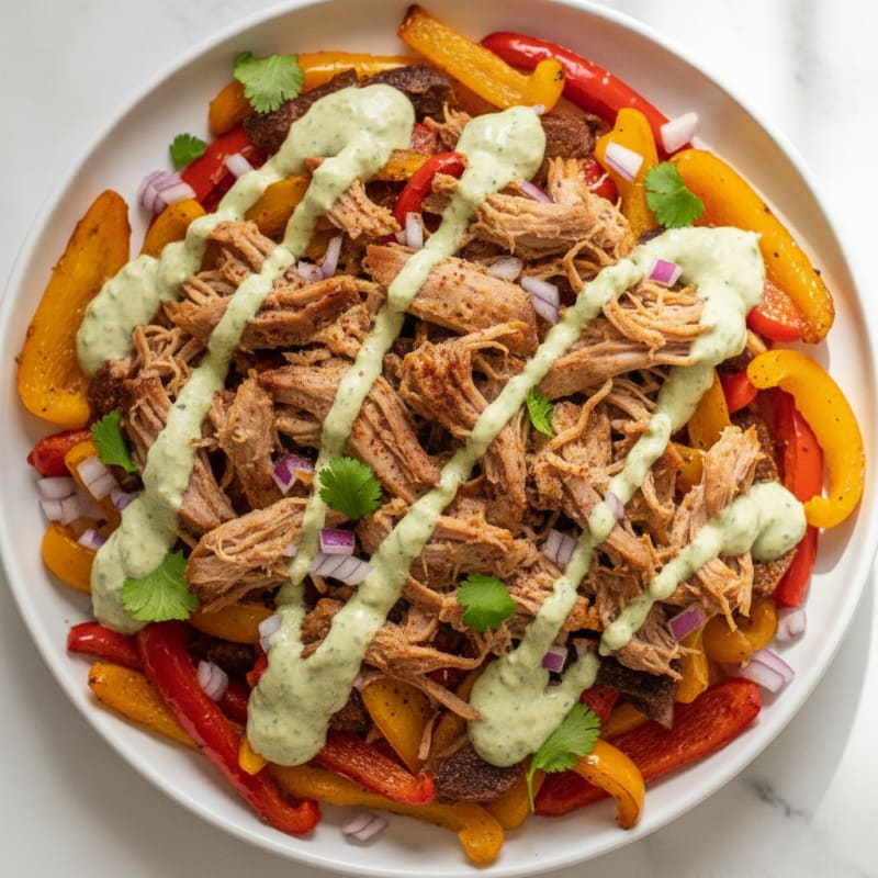Smoky Pulled Pork Nachos with Jalapeño Ranch
