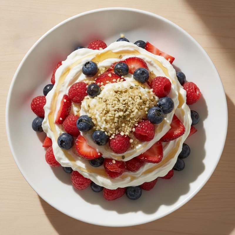 Greek Yogurt Protein Parfait with Mixed Berries