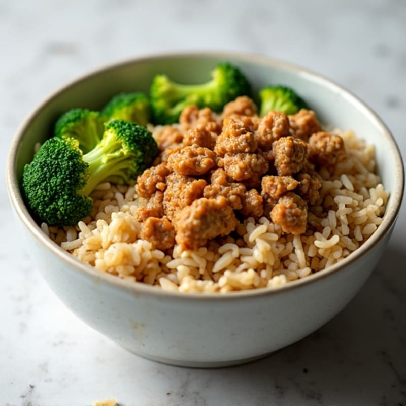 Ginger-Garlic Ground Turkey Rice Bowl