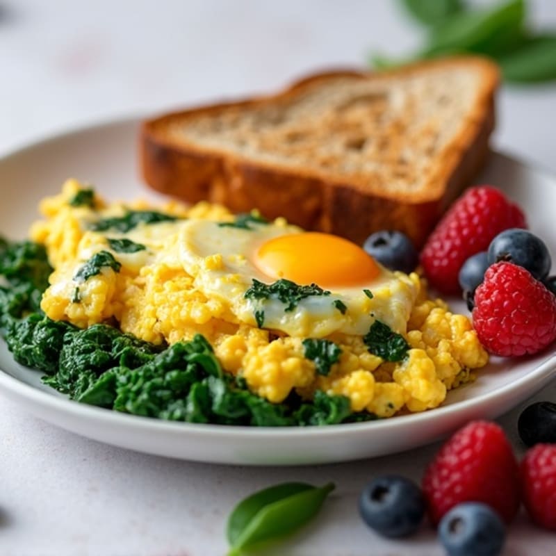 Egg White Scramble with Spinach and Turkey Sausage