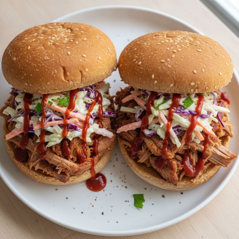 BBQ Pulled Pork Sandwiches with Coleslaw