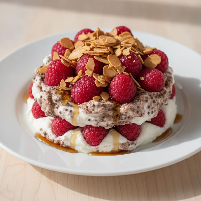 Greek Yogurt Protein Parfait with Cocoa and Chia