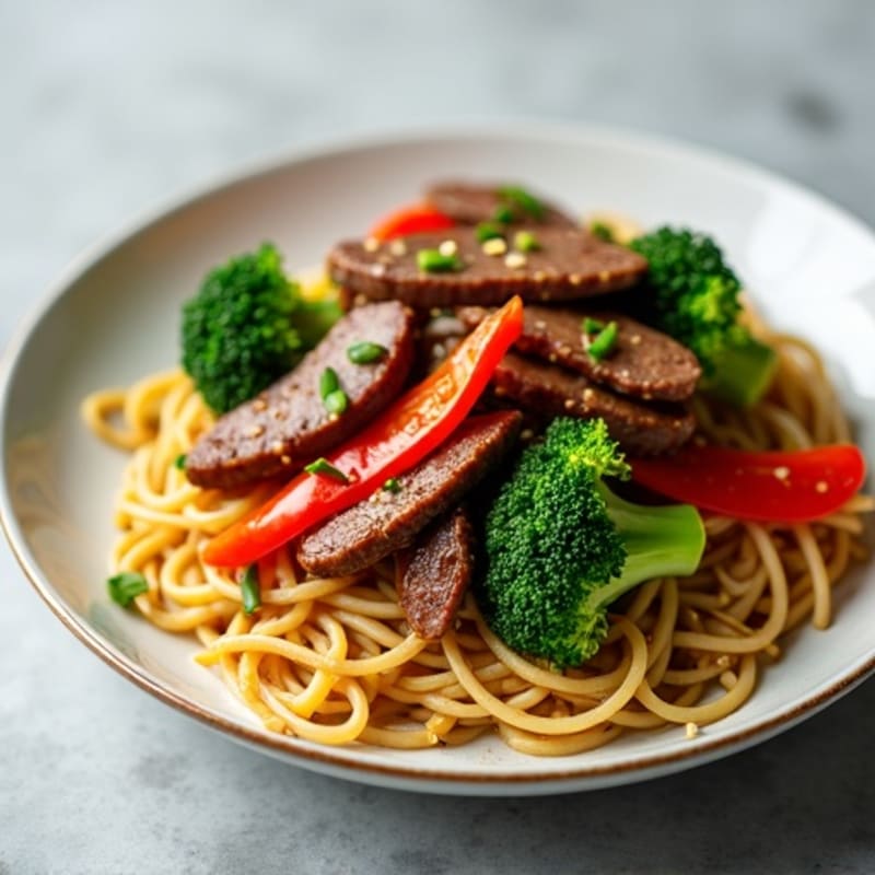 Garlic-Ginger Asian Beef with Kelp Noodle Stir-Fry