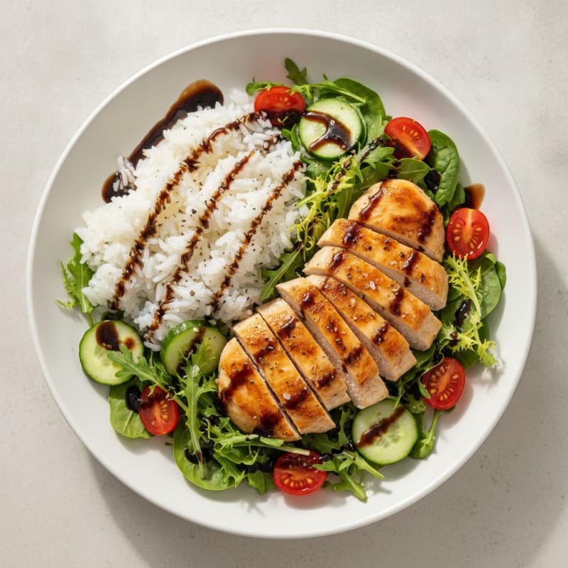 Balsamic Chicken Salad with Sticky Rice
