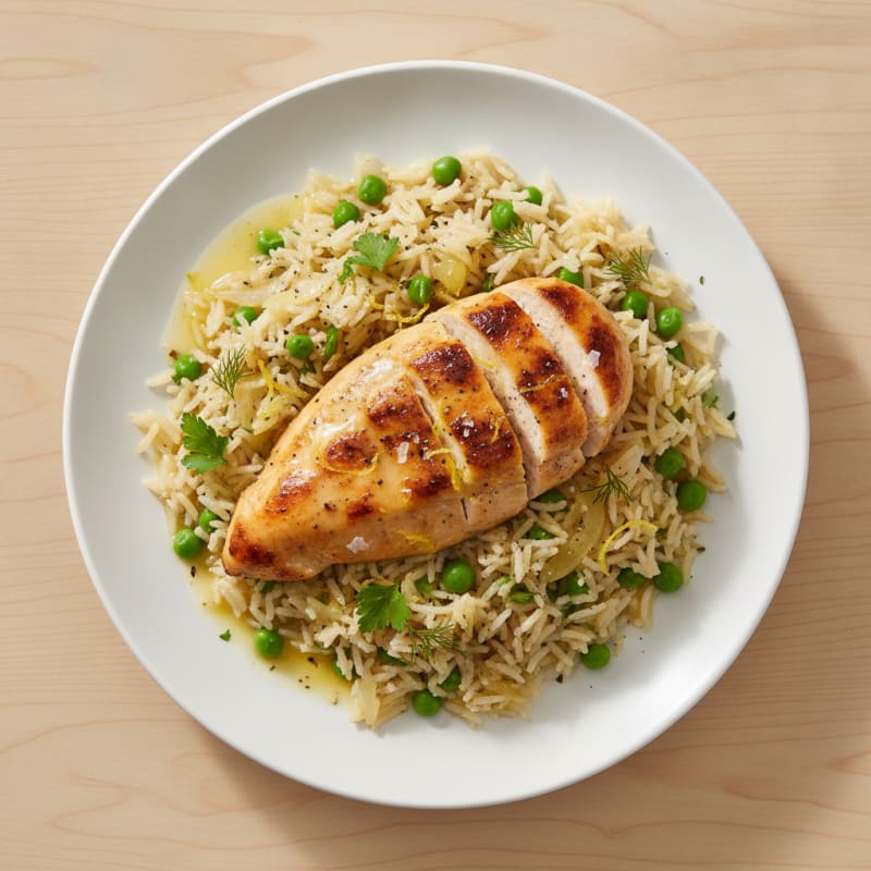 Lemon Herb Chicken Rice Pilaf