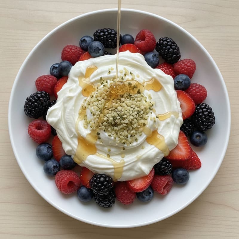 High-Protein Greek Yogurt Parfait with Mixed Berries