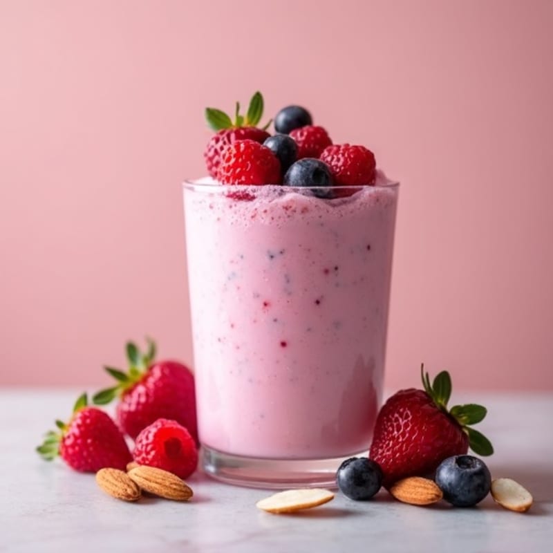 Creamy Protein Berry Shake with Almonds