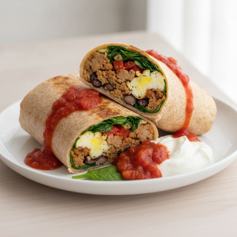 Loaded Breakfast Burrito with Salsa