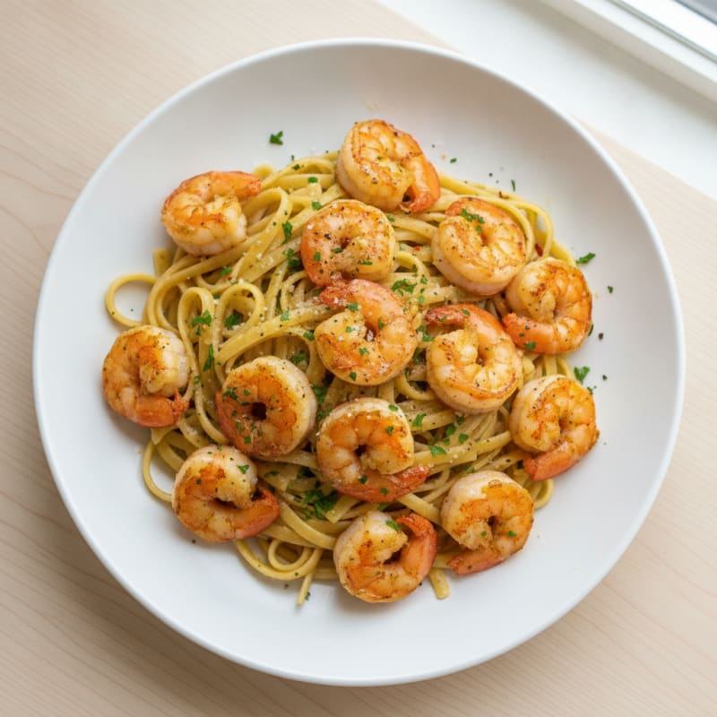 Garlic Butter Shrimp Scampi with Linguine