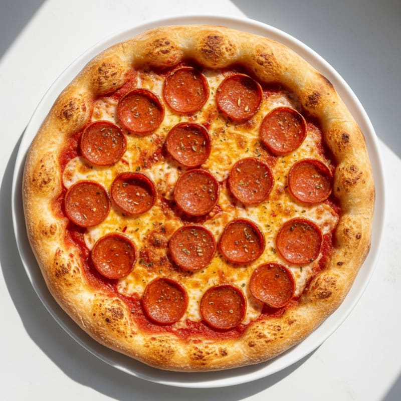 Crispy Pepperoni Pizza with Golden Crust