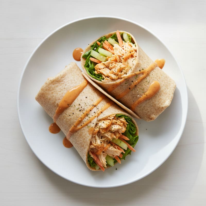 Buffalo Ranch Chicken Salad Wraps