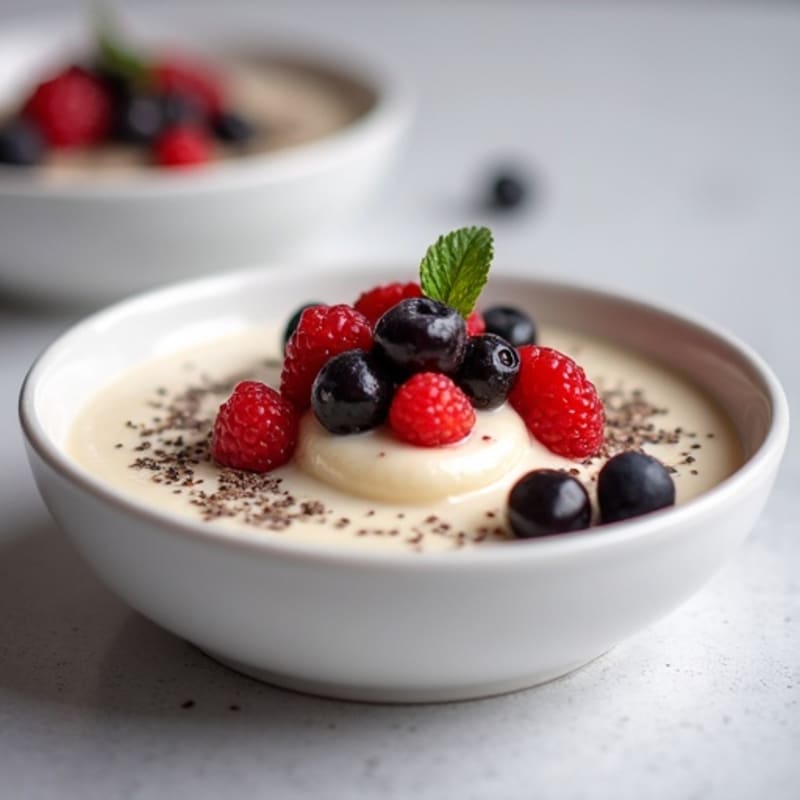 Silky Tofu Protein Pudding with Mixed Berries