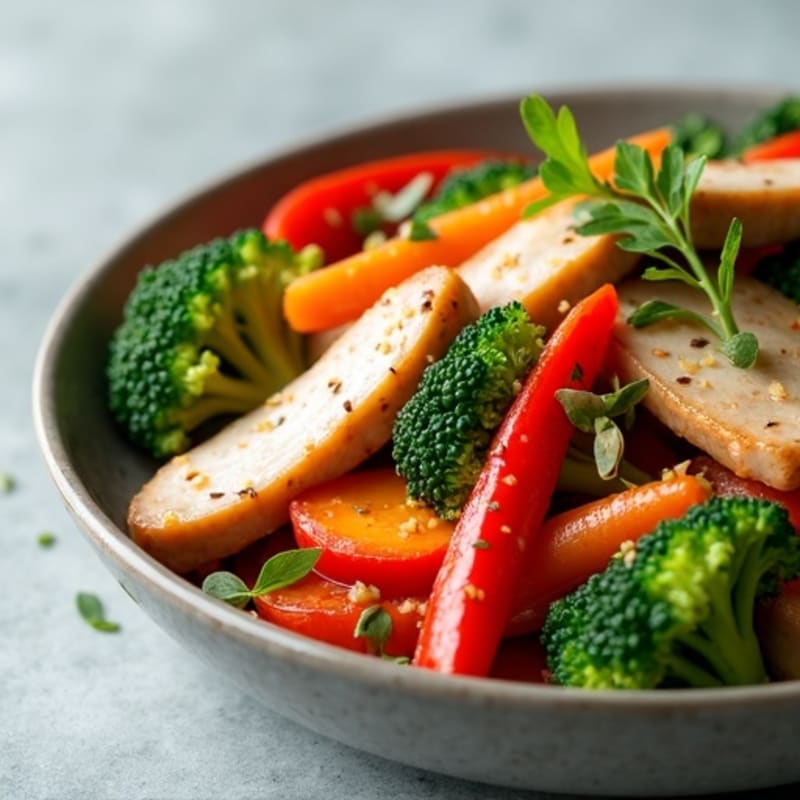Tender Pork Fillet Stir-fry with Fresh Ginger Garlic Vegetables