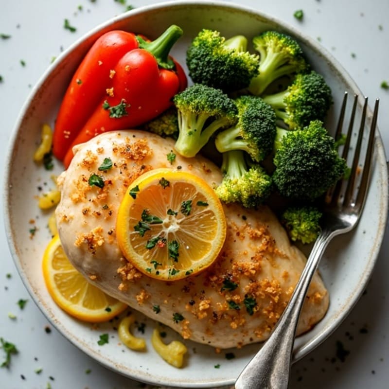 Sheet Pan Lemon-Garlic Chicken with Crispy Roasted Broccoli and Bell Peppers