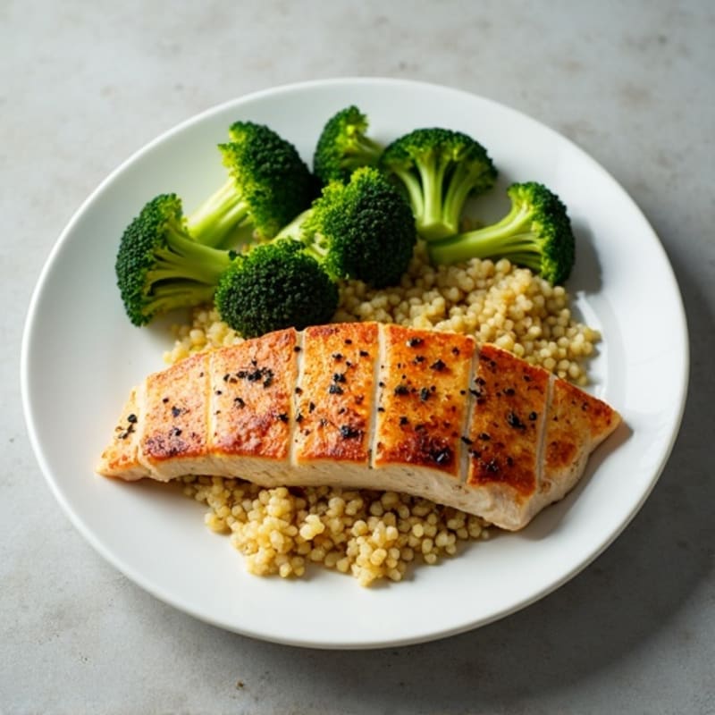 Seared Turkey Breast with Roasted Broccoli and Quinoa