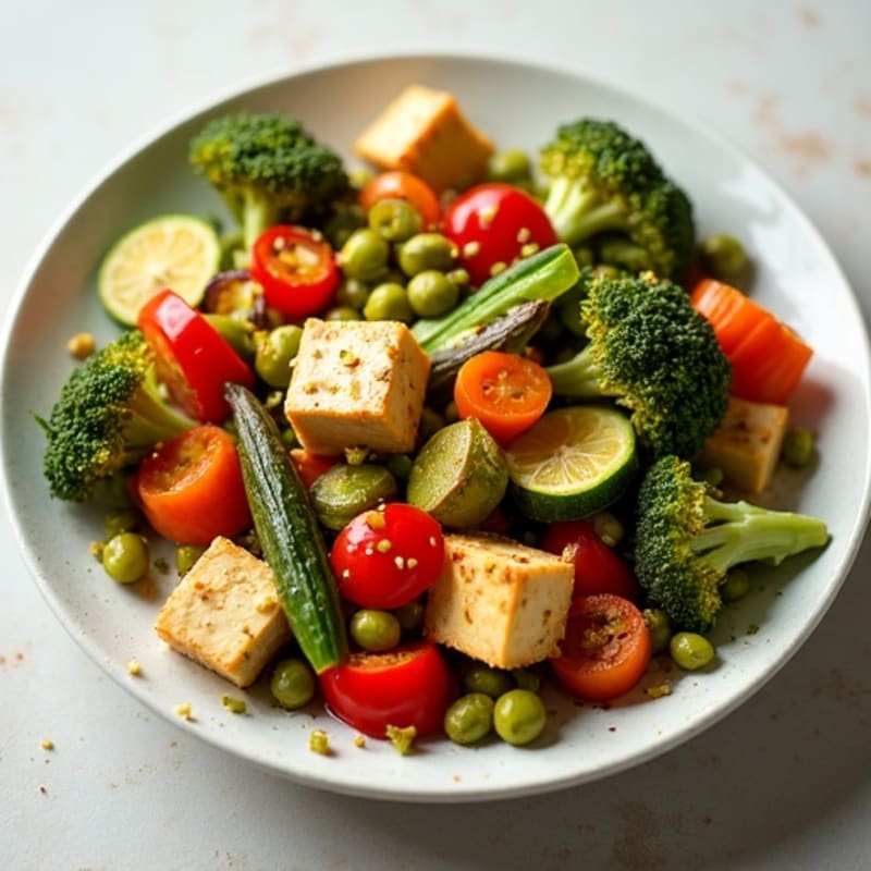 Crispy Roasted Mixed Vegetables with Lemon Garlic