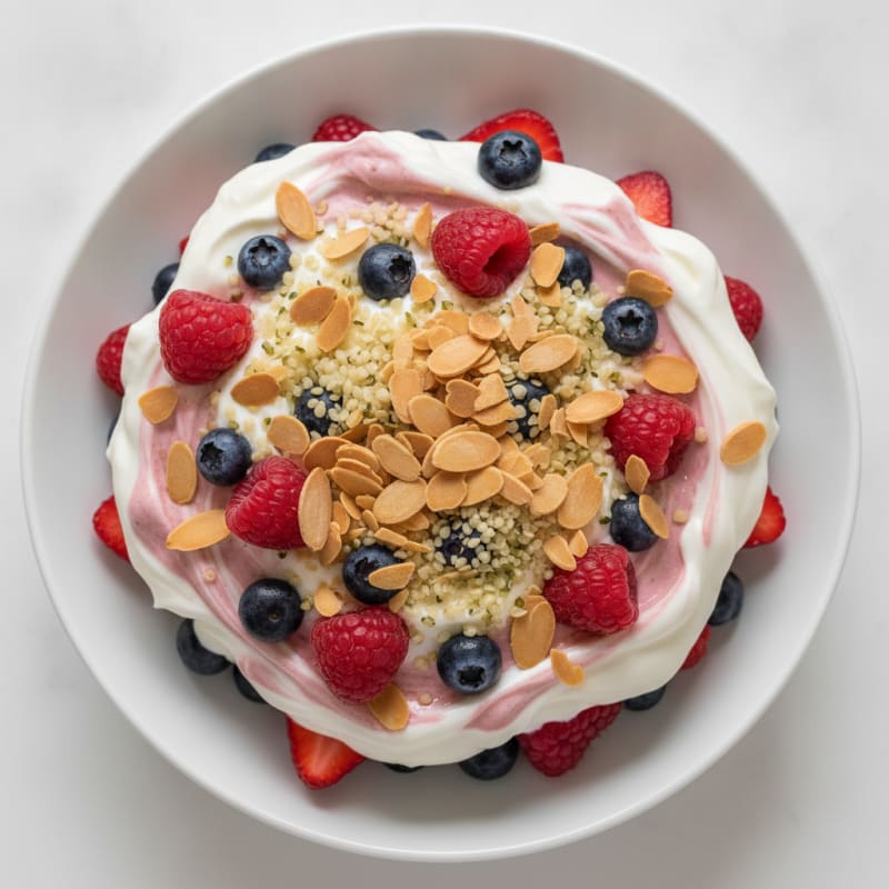 Greek Yogurt Protein Parfait with Mixed Berries