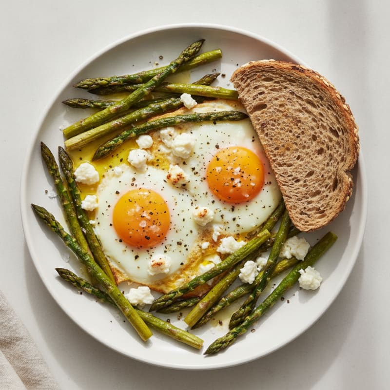 Sheet Pan Eggs with Roasted Asparagus