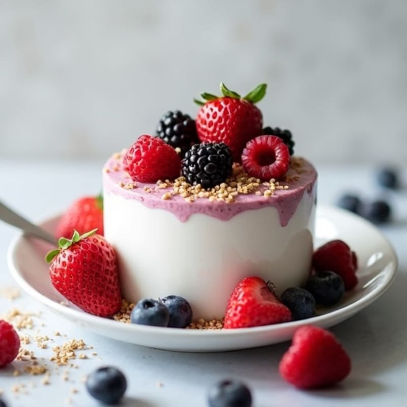 Creamy Greek Yogurt Protein Pudding with Mixed Berries