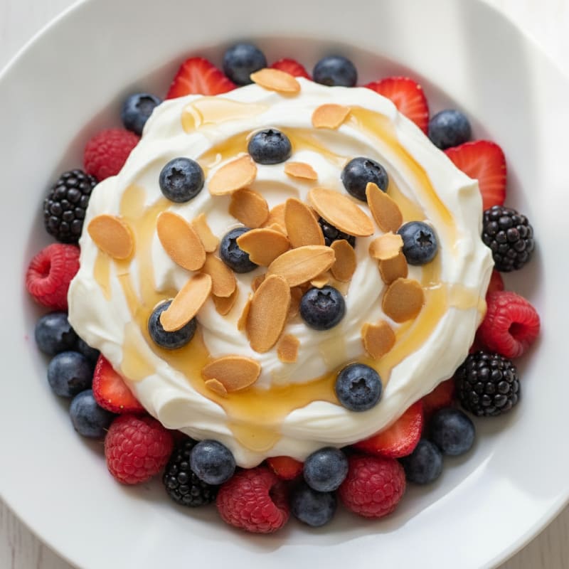 Greek Yogurt Protein Parfait with Mixed Berries
