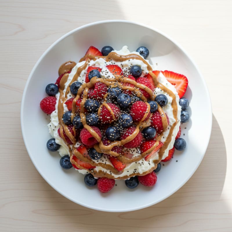 Silky Greek Yogurt Protein Bowl with Mixed Berries