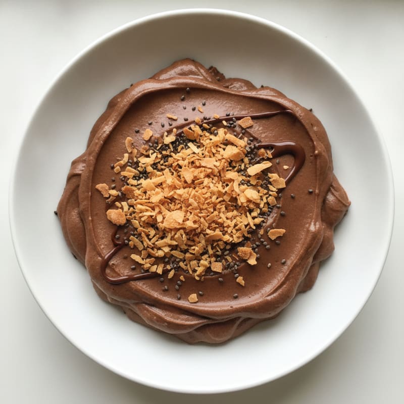 Silky Chocolate Protein Pudding with Toasted Coconut